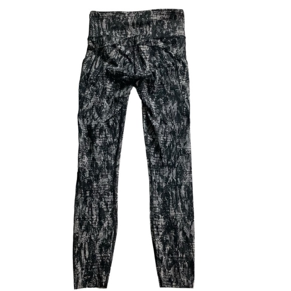 Lululemon Fast and Free High-Rise Tight 25" Lino Slide Alpine White Black Sz 4 - Picture 3 of 9